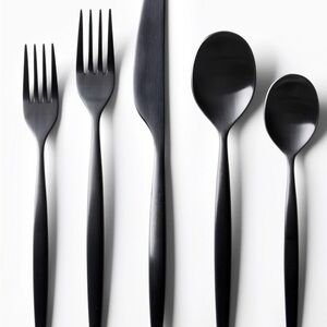 Sidney Matte Black Flatware Set - 5-Piece